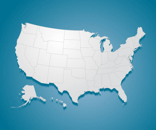 istock United states of America country, vector USA map 1223089501
