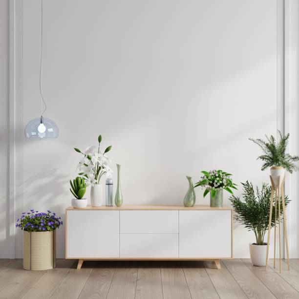 istock Mock up wall on cabinet in interior. 1223090545