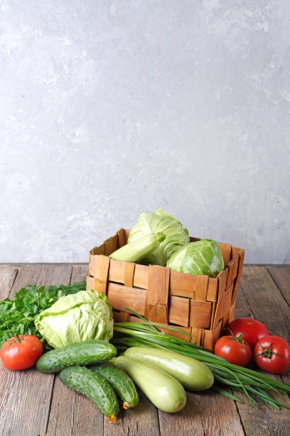 istock Fresh vegetables for salad cooking. Vertical photography. Copy space. 1223093381