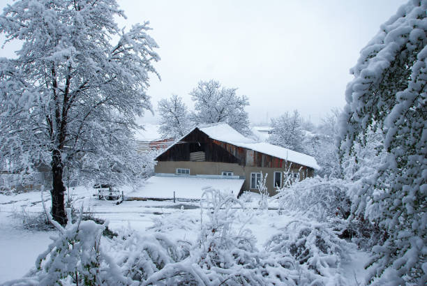 istock april snowfall in Vanadzor, Armenia. 1223093711