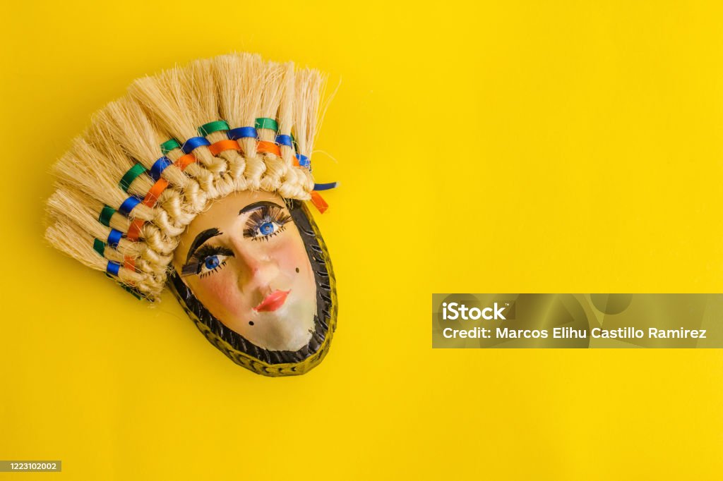 mexican carnival mask, huehues traditional mask in Mexico Tlaxcala Stock Photo