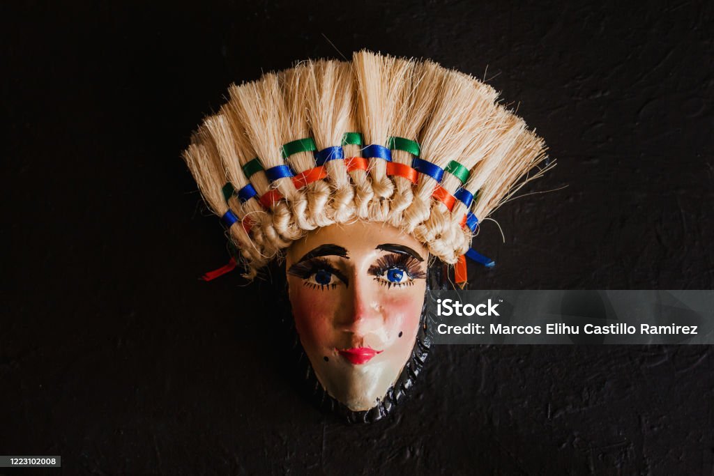 mexican carnival mask, huehues traditional mask in Mexico Arts Culture and Entertainment Stock Photo