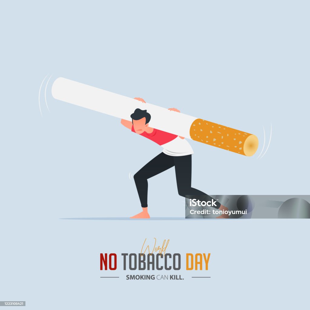 May 31st World No Tobacco Day Poster Design A Man Carrying A Cigarette On  His Back Defines To The Dangers Of Smoking Stop Smoking Poster For  Awareness Campaign No Smoking Banner Cartoon