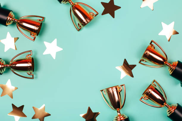 istock Golden cups of winner 1223108635