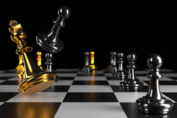 istock 3D Render Chess board game for ideas and competition and strategy, Business strategy concept,Management or leadership concept,The best solution to meet target objective and goal,3D Chess Figure 1223111639