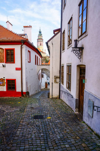 istock Cesky krumlov town alleyway 1223113281