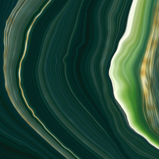 Abstract Green Agate Background Fluid marbling effect with subtle gold veining accents geode pattern stock illustrations