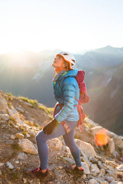 istock Rock climbing approaching a climb along a mountain ridge 1223122426