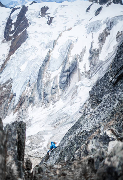 istock Rock climbing on a mountain ridge 1223122441
