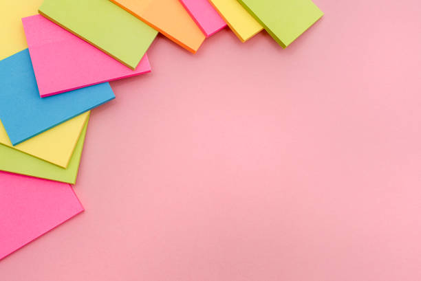 istock Sticky of different colors on a pink background. 1223129236