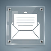 istock White Envelope icon isolated on grey background. Email message letter symbol. Square glass panels. Vector Illustration 1223129262