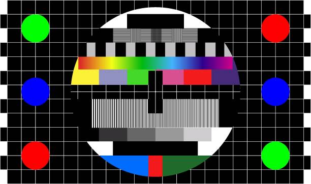 istock TV colour bars test card screen. SMPTE Television Color Test Calibration Bars. Test card. SMPTE color bars. Graphic for footage video 1223131539