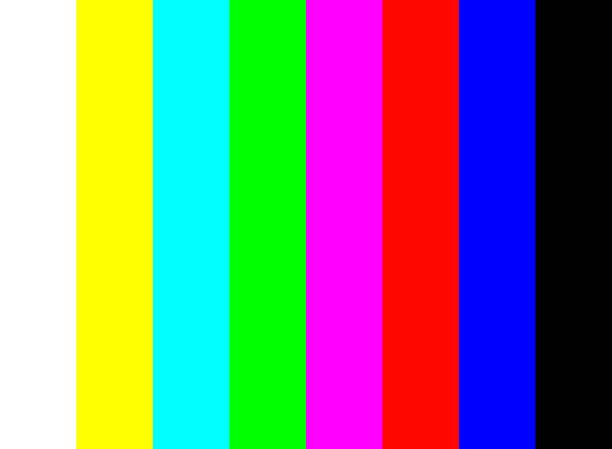 istock TV colour bars test card screen. SMPTE Television Color Test Calibration Bars. Test card. SMPTE color bars. Graphic for footage video 1223131542