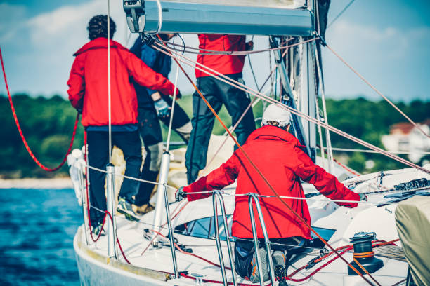 istock Sailing crew on sailboat on regatta 1223133246