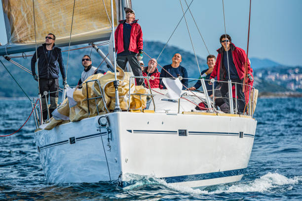 istock Sailing crew on sailboat on regatta 1223133310