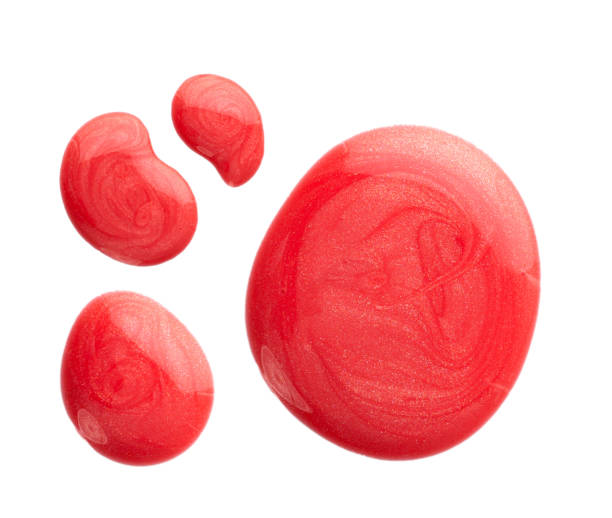 istock Texture and stroke of red lip gloss on a white background. 1223135409