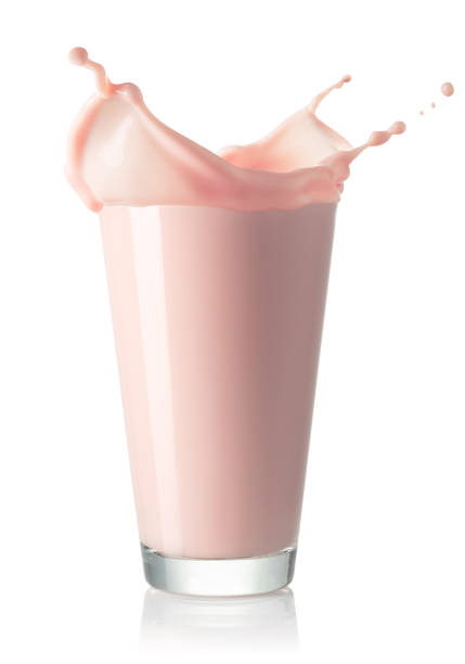 istock strawberry milk in glass 1223137070