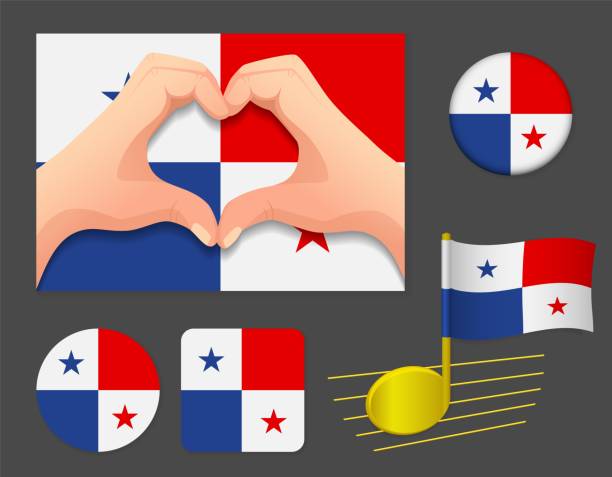 Panama flag icon. Panama flag icon. National flag of Panama vector illustration. panamanian flag stock illustrations