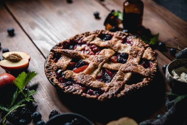 istock High angle of a baked lattice fruit pie 1223138453