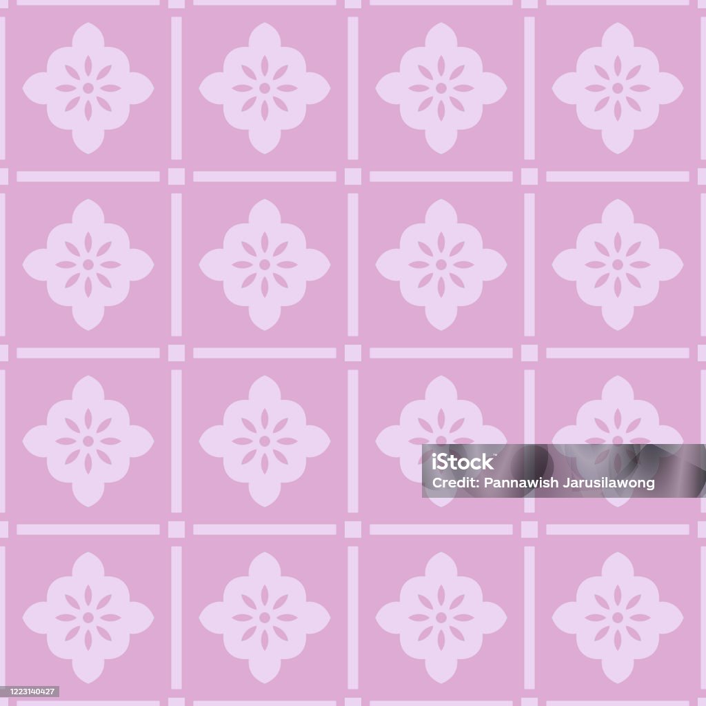 Japanese Square Pattern Japanese Flower Square Vector Seamless Pattern Stock Illustration ...