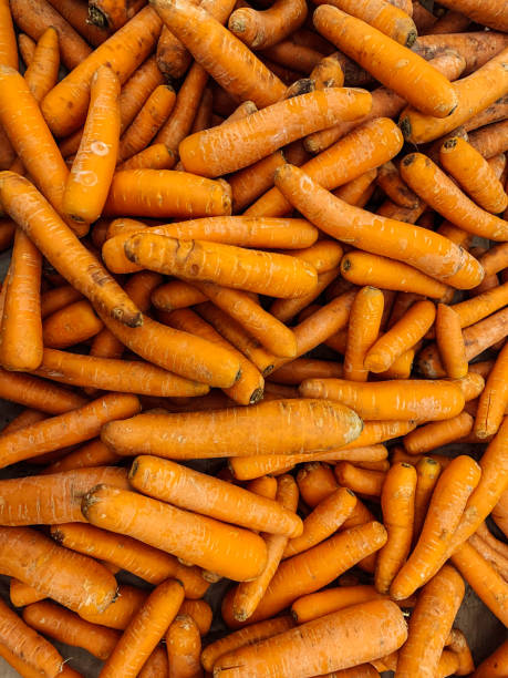 lots of ripe red carrots for cooking background