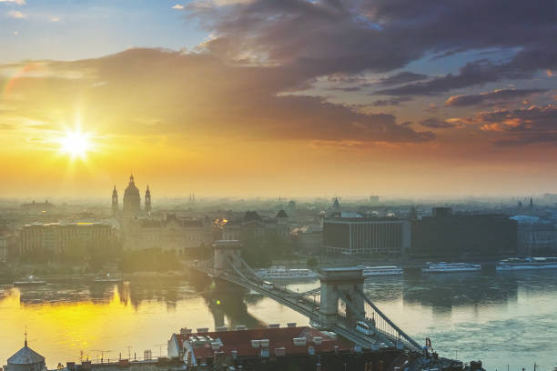 istock The Chain Bridge and the St. Stephen Basilica in Budapest at sunrise 1223142231