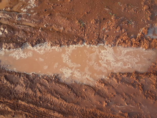 istock Stock land deep dirty water 1223142298