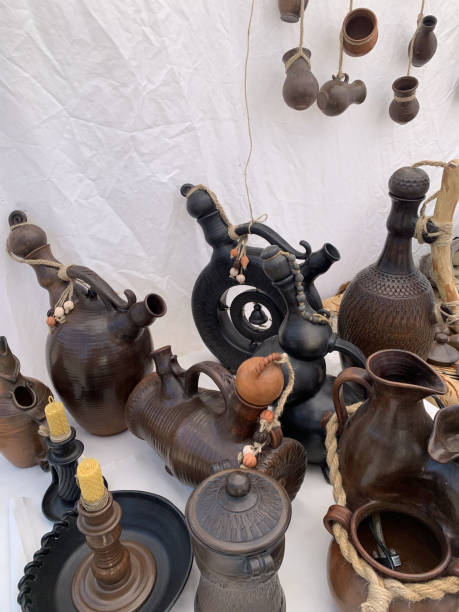 istock lots of pottery for drinks on a white background 1223142747