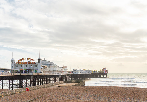 Famous Brighton palace pier on sunny day