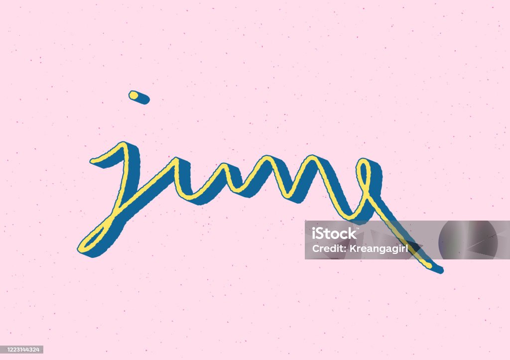 June Hand Lettering With 3d Isometric Effect Stock Illustration ...