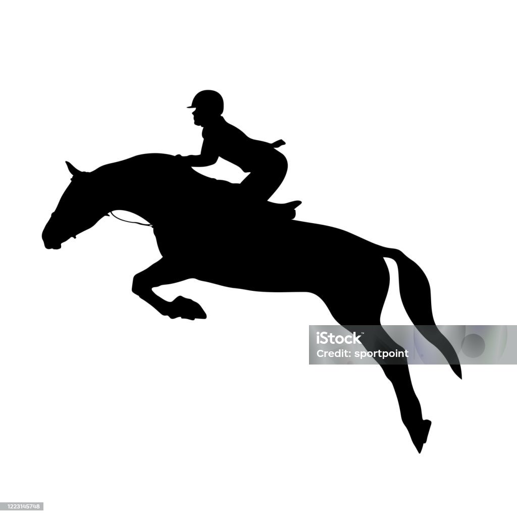 Vetores de Cavaleiro E Cavalo Pulando Uma Cerca e mais imagens de Cavalo -  Família do cavalo - Cavalo - Família do cavalo, Adulto, Animal - iStock