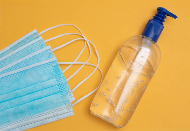 istock Hand gel and face masks to protect against viruses 1223149143