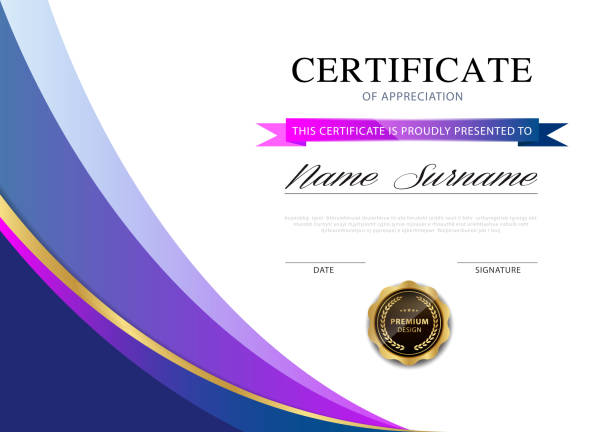 illustrazioni stock, clip art, cartoni animati e icone di tendenza di diploma modello certificato colore nero e oro con immagine vettoriale di lusso e stile moderno. - business document achievement farm