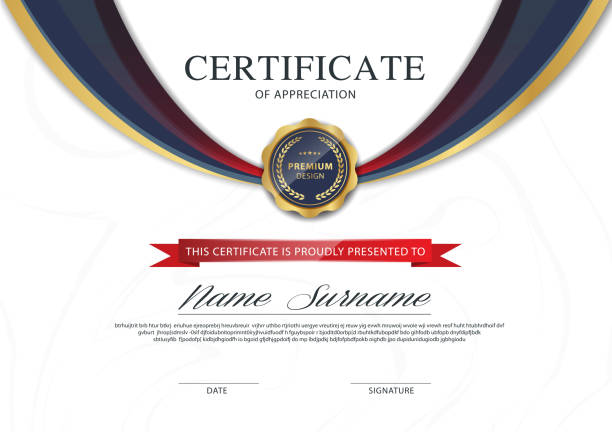 illustrazioni stock, clip art, cartoni animati e icone di tendenza di diploma modello certificato colore nero e oro con immagine vettoriale di lusso e stile moderno. - business document achievement farm