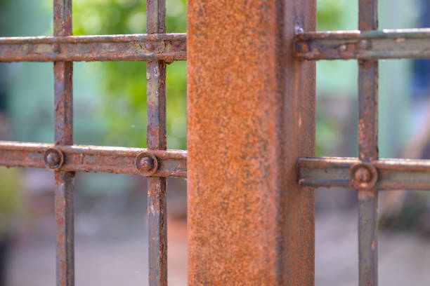 istock View on an iron railing of a courtyard 1223152195