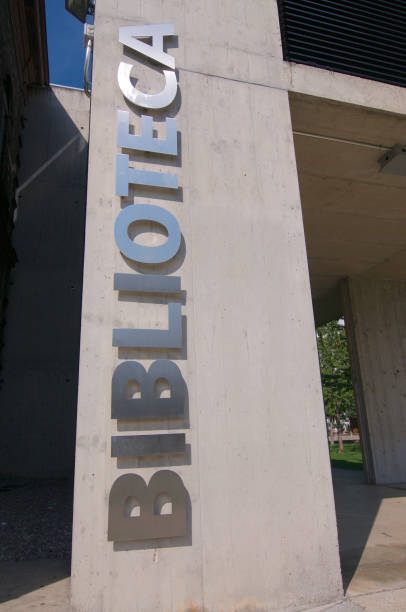 istock Biblioteca (Library) inscription sign 1223155219