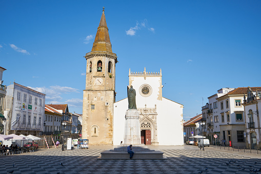 Tomar, Portugal - March 23, 2019 : Igreja de Sao Joao Baptista Church in Tomar, Portugal