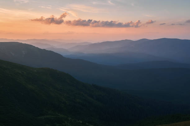 istock Fantastic colorful sunset in the Carpathian mountains 1223157524