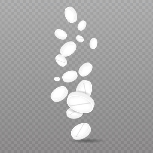 Falling Medical pills. Medicine Background. Vector illustration vector art illustration