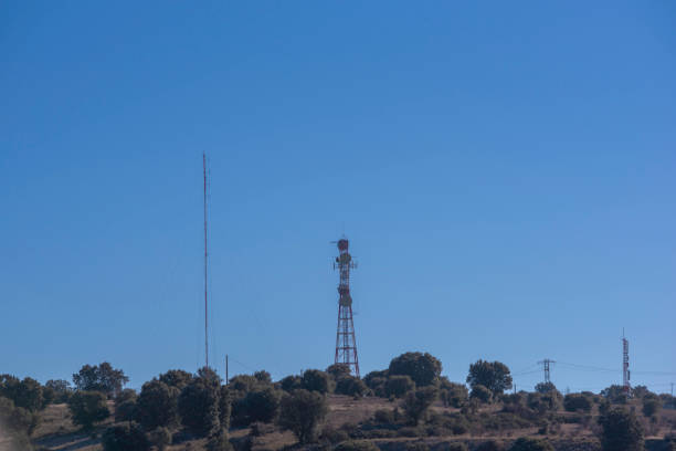 istock View to a telecommunication antenna. 1223157896