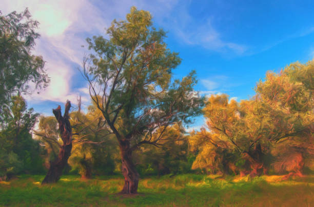 istock Oil landscape painting 1223160054