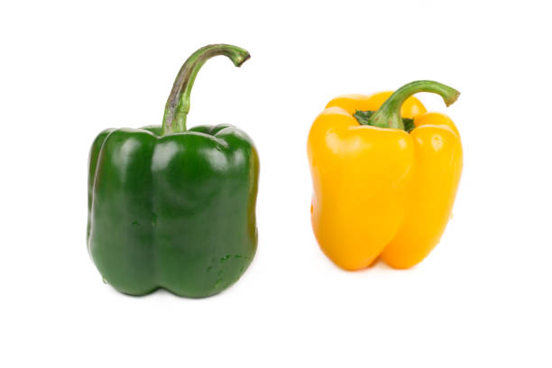 istock Green and yellow sweet bell peppers. 1223161397