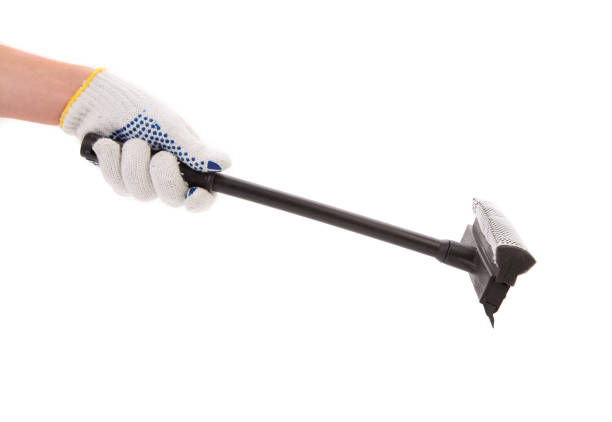 istock Hand holds a mop for cleaning windows. 1223161446