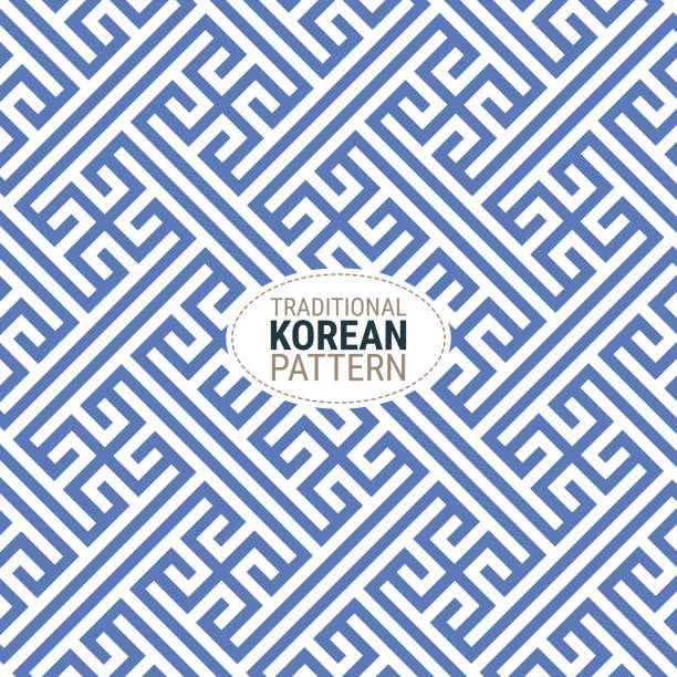 Traditional Korean pattern Traditional Korean pattern. This is a simple vector illustration with harmonious blend of retro and modern styles. The color can be changed if needed. Eps10 vector. wallpaper stripper stock illustrations
