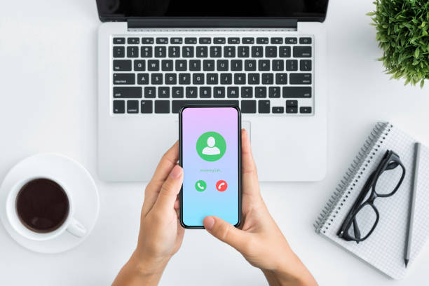 Top View of Incoming Call Communication Connect