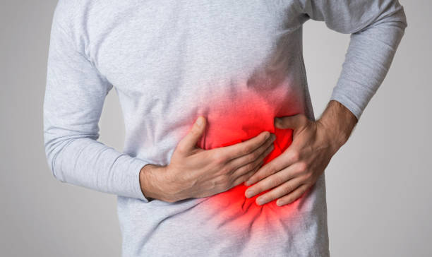 istock Pain in liver is highlighted in red 1223162436