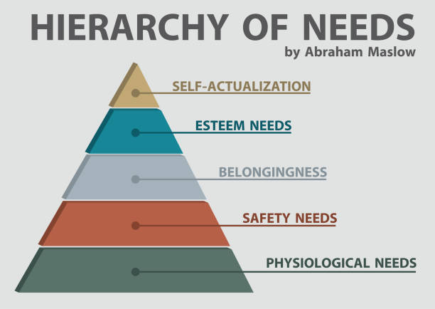 ilustrações de stock, clip art, desenhos animados e ícones de maslow’s hierarchy of needs for powerpoint. diagram pyramid infographic template. - hierarchy