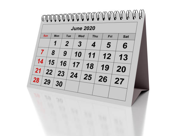 istock Monthly calendar - June 2020 isolated on white 1223164641