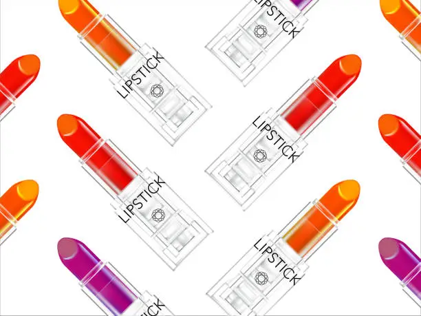 Vector illustration of Trendy Transparent Lipstick Packaging in White Background