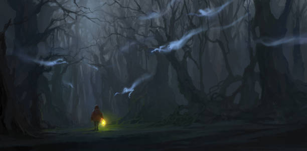 istock The children are in the jungle with many ghosts, digital painting. 1223168821
